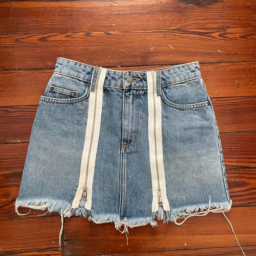 Carmar Double Zipper Denim Skirt